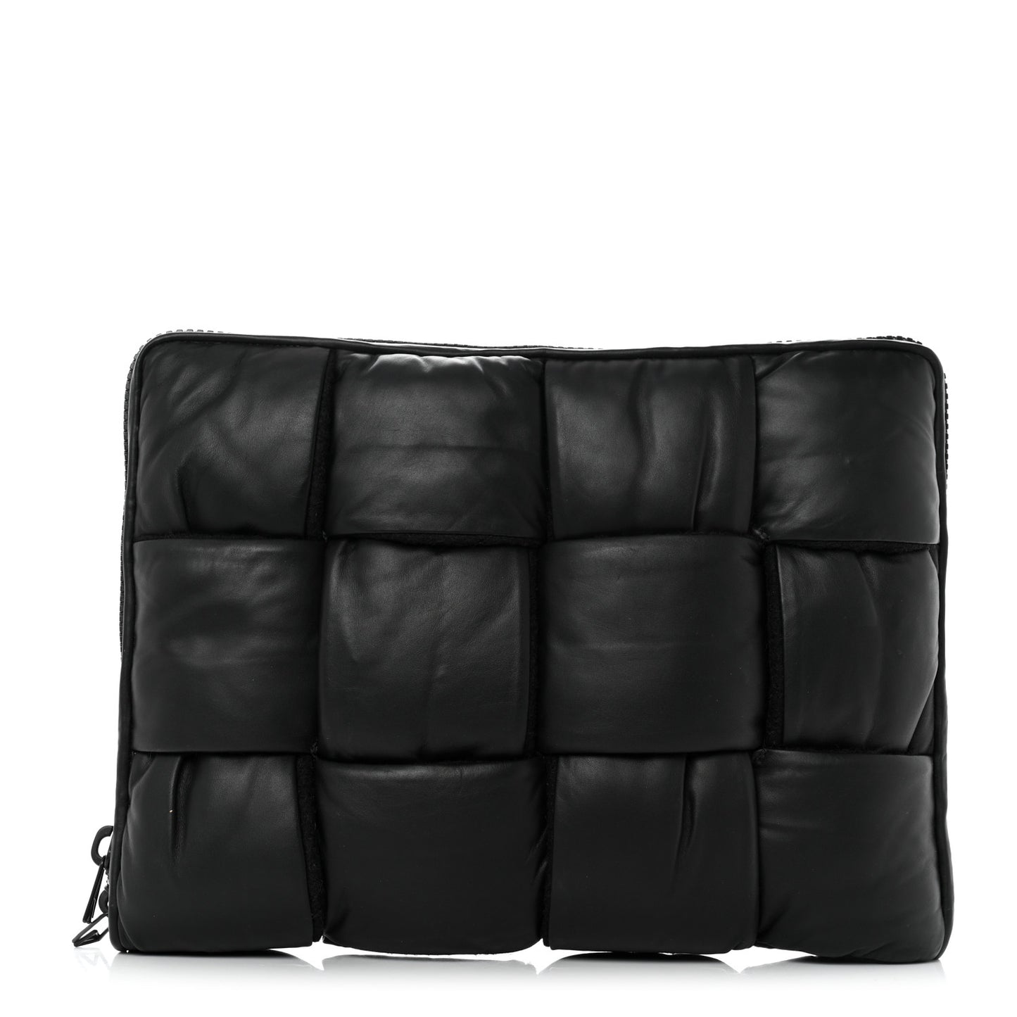 Calfskin Maxi Intrecciato Puffy Laptop Pouch Black
