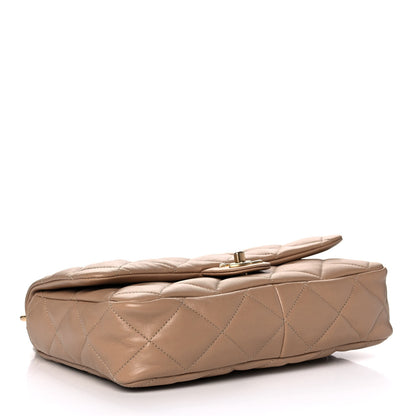 Chanel Lambskin Quilted Large Flap Bag Beige 3 of 11