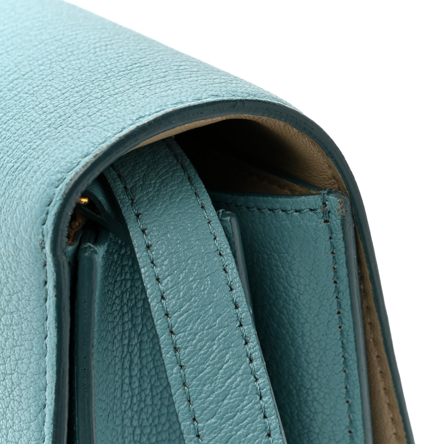 Goatskin Medium Classic Box Flap Bag Antarctic