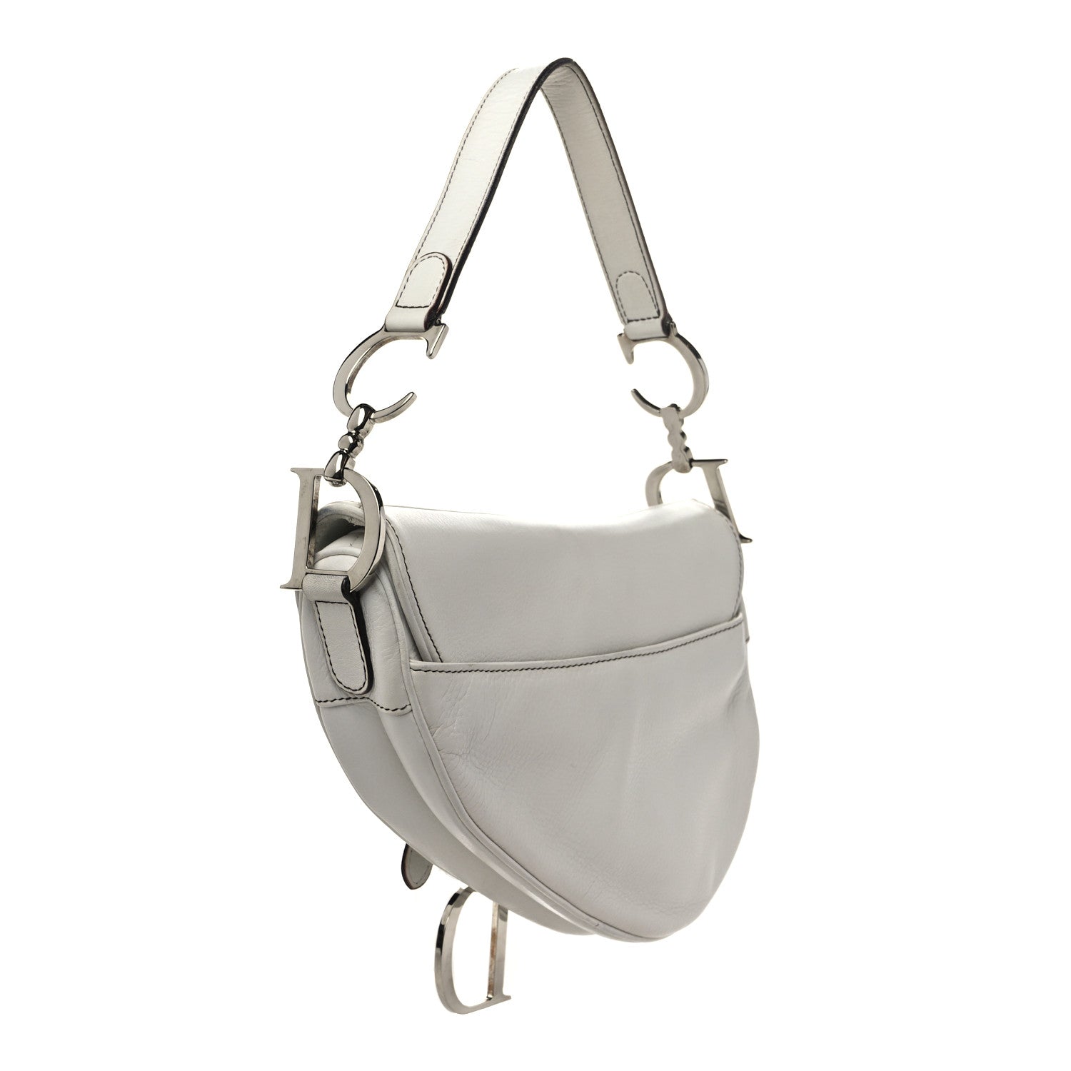Christian Dior Calfskin Saddle Bag White 3 of 12