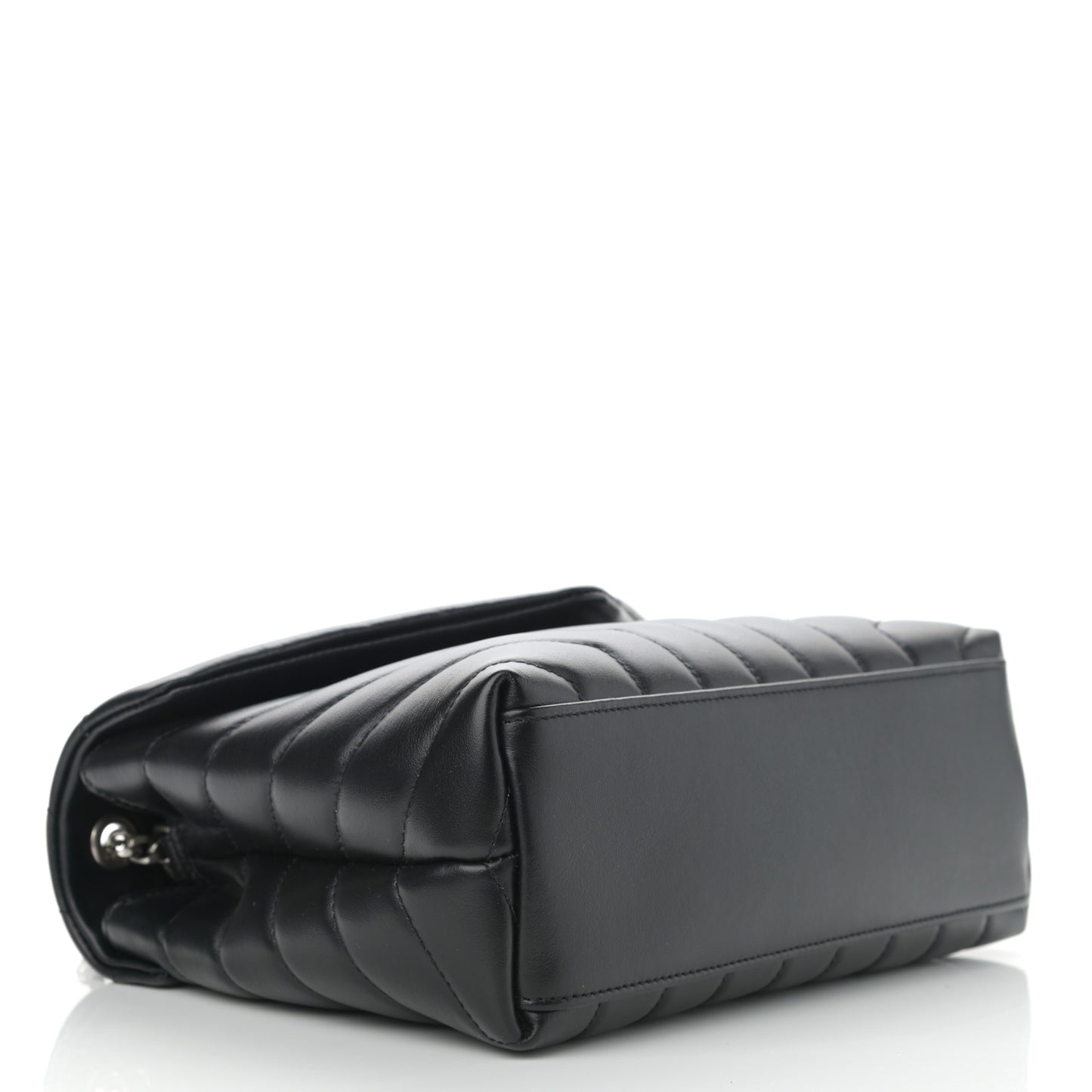Calfskin Y Quilted Monogram Small Loulou Chain Satchel Black