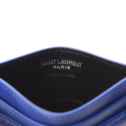 Saint Laurent Grain De Poudre Matelasse Credit Card Case Blue Majorelle 6 of 9