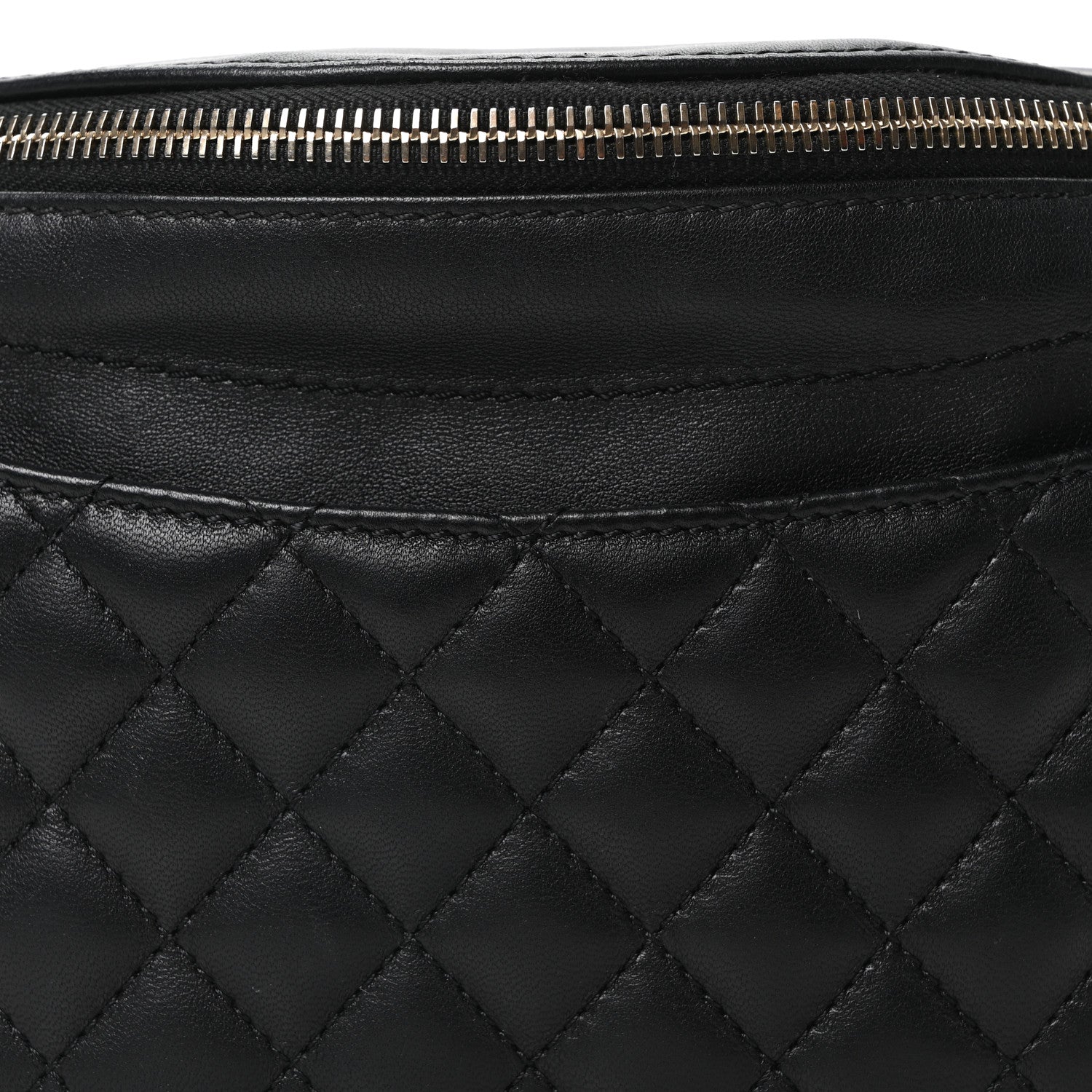 Chanel Lambskin Quilted Waist Bag Fanny Pack Black 8 of 10
