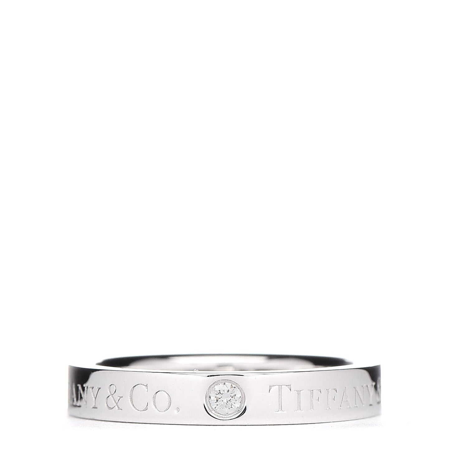 Platinum Diamond Logo Band Ring 47 4