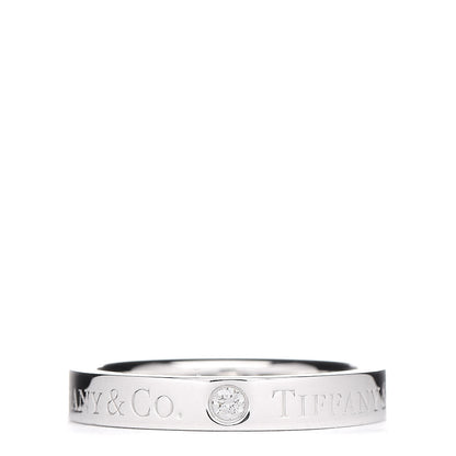 Tiffany Platinum Diamond Logo Band Ring 47 4 1 of 4