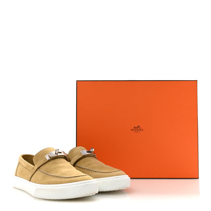 Hermes Suede Goatskin Game Slip On Sneakers 41 Beige Lin 10 of 10
