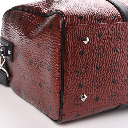 MCM Metallic Visetos Medium Traveler Weekender Bag Scooter Red 6 of 11