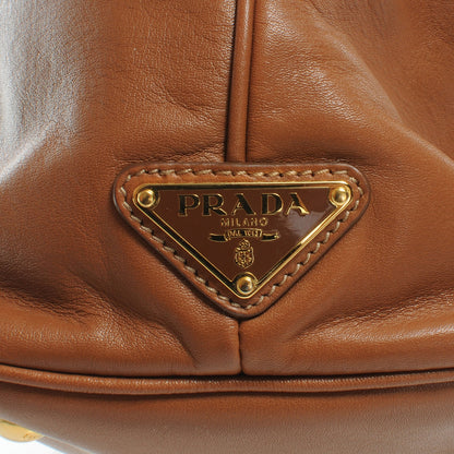 Prada Vitello Leather Large Frame Tote Camel 5 of 8