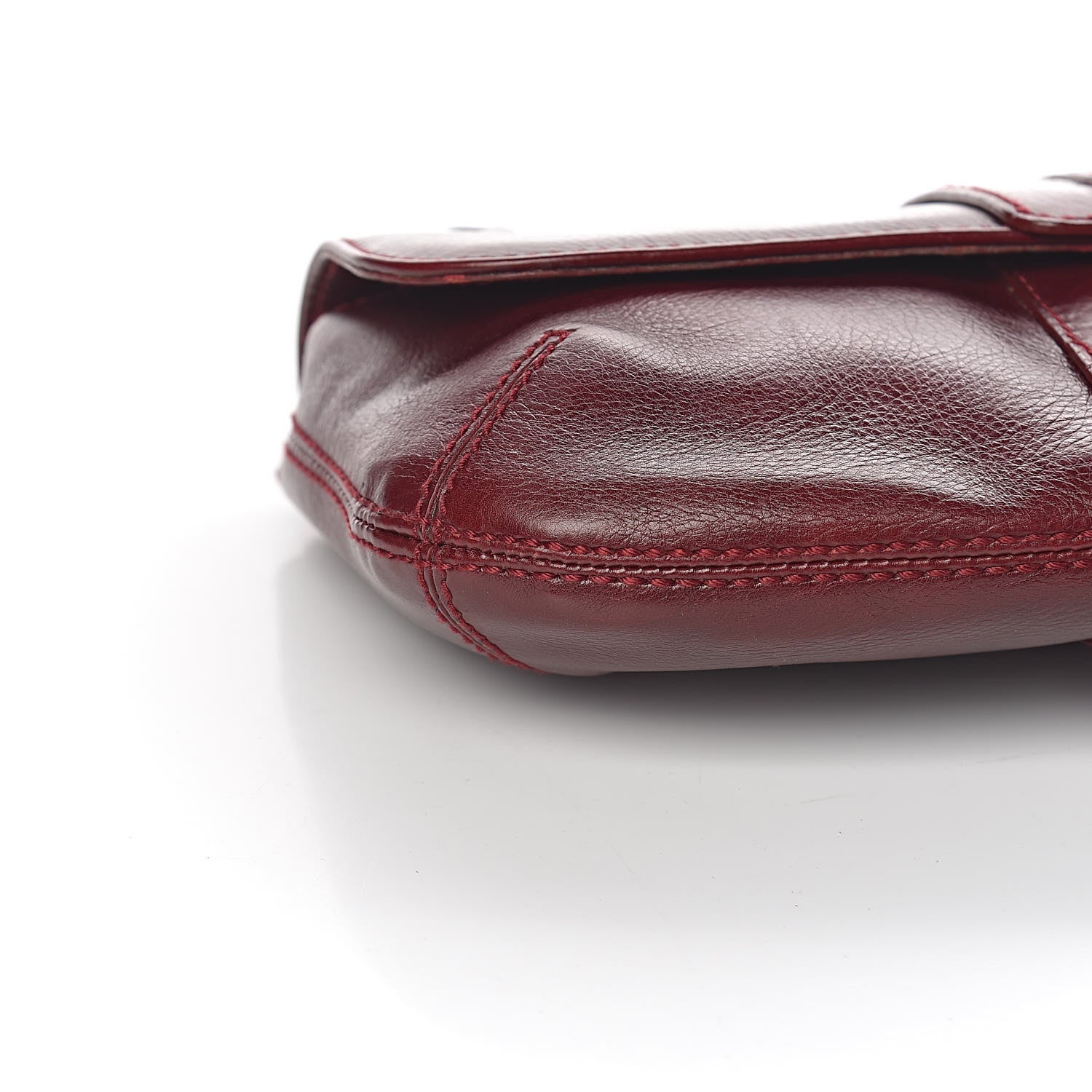 Lanvin Calfskin Flap Shoulder Bag Burgundy 7 of 9