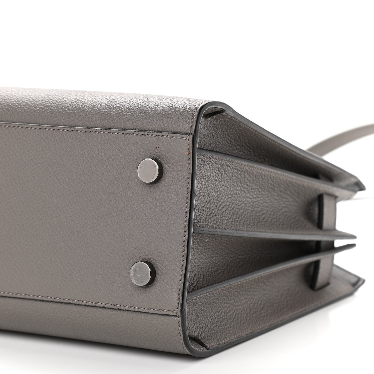 Grained Calfskin Baby Sac De Jour Fog