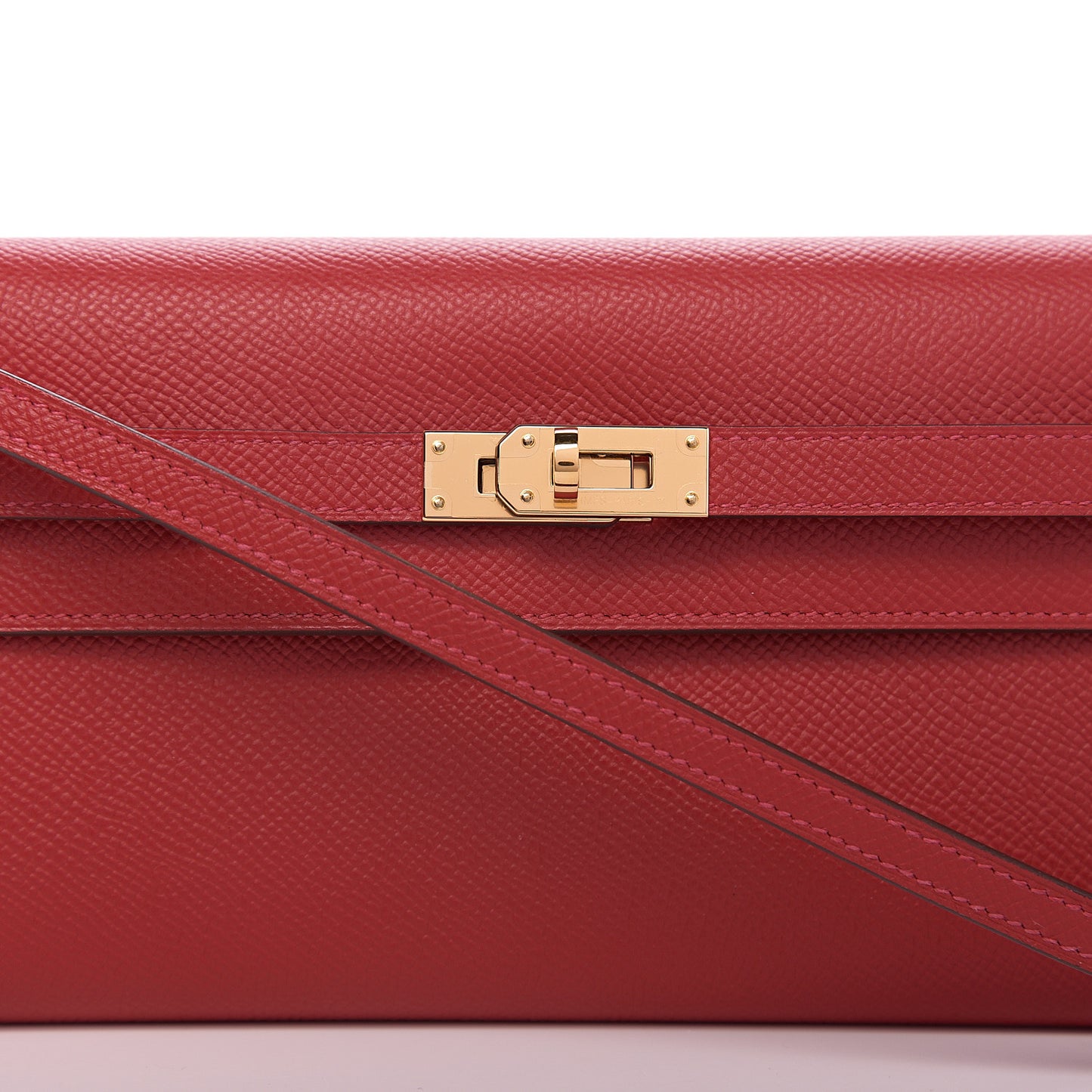 Epsom Kelly Wallet To Go Rouge Casaque
