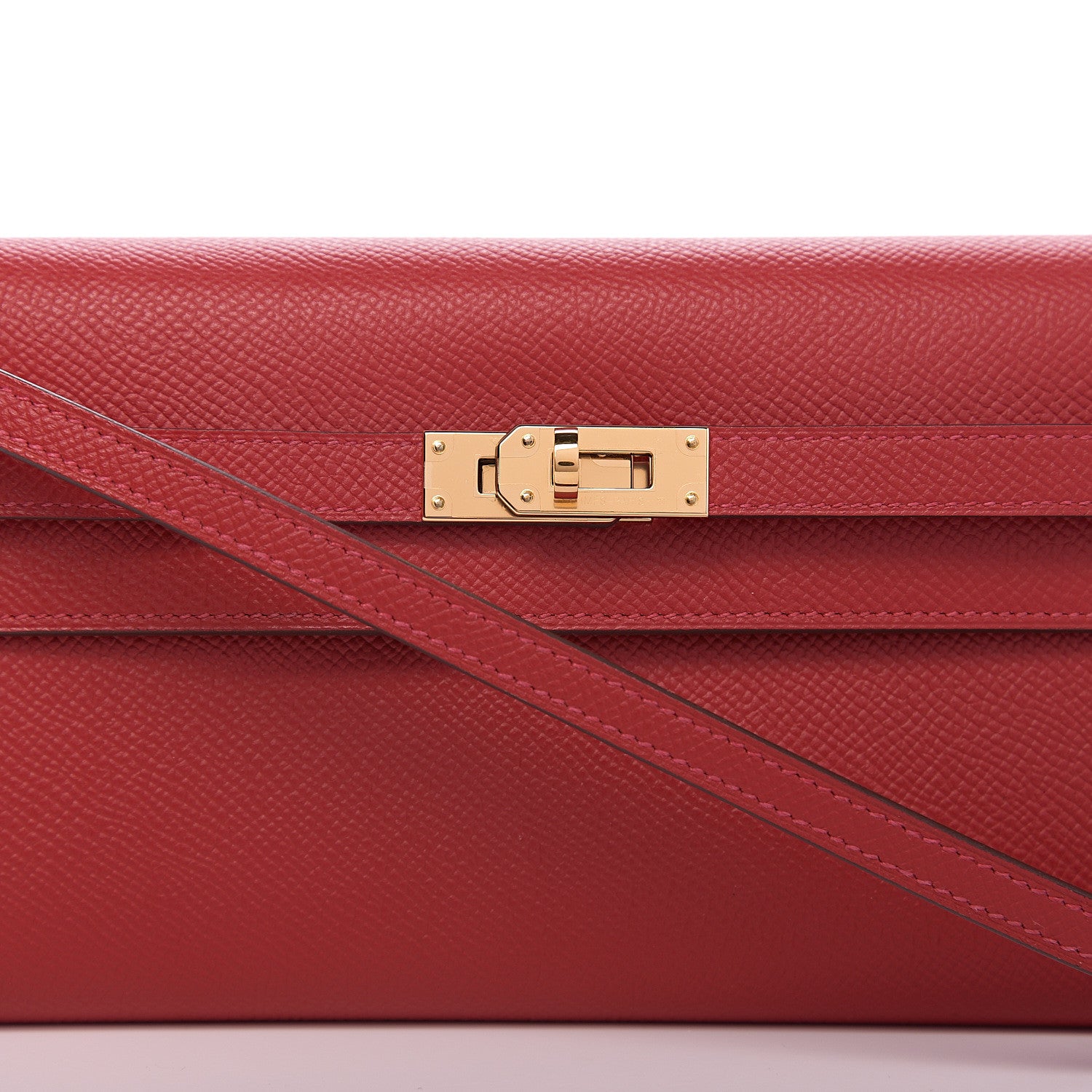Hermes Epsom Kelly Wallet To Go Rouge Casaque 9 of 10