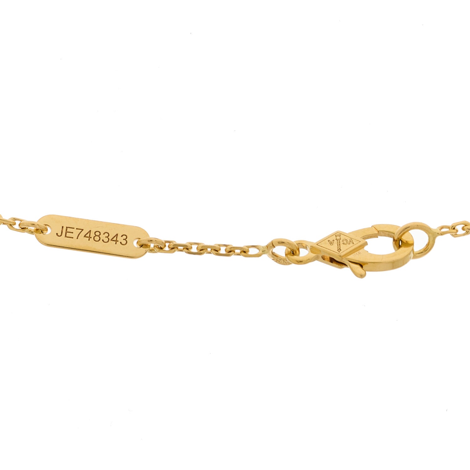 Van Cleef & Arpels 18K Yellow Gold Black Onyx Vintage Alhambra Pendant Necklace 4 of 4