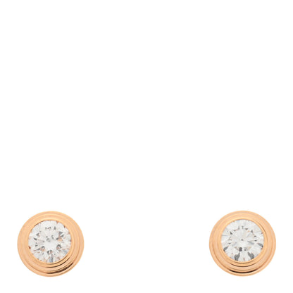 Cartier 18K Pink Gold Diamond MM D'Amour Earrings 1 of 5