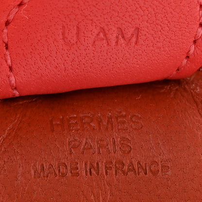 Hermes Milo Lambskin Grigri Rodeo Horse Bag Charm PM Cornaline Craie Rose Texas 3 of 5