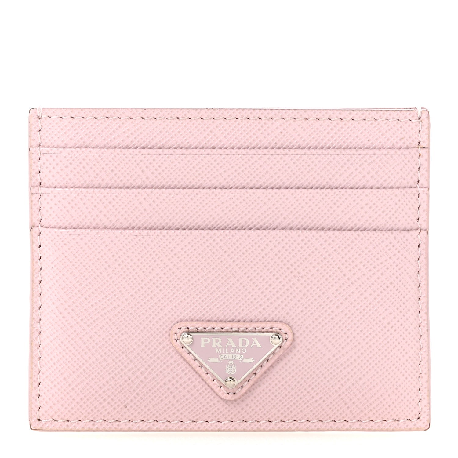 Prada Saffiano Triangle Card Case Alabastro 1 of 10