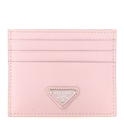Prada Saffiano Triangle Card Case Alabastro 1 of 10