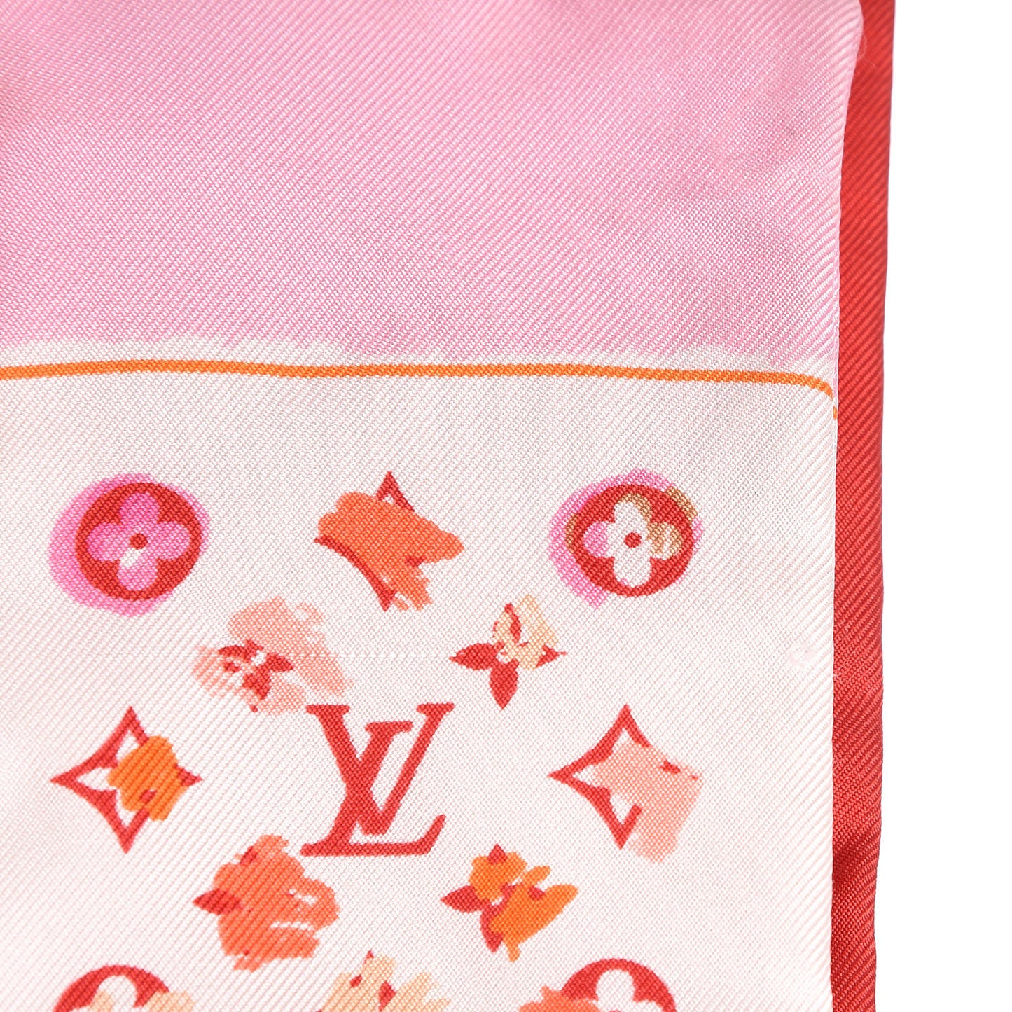 Silk Monogram Splash Bandeau Red