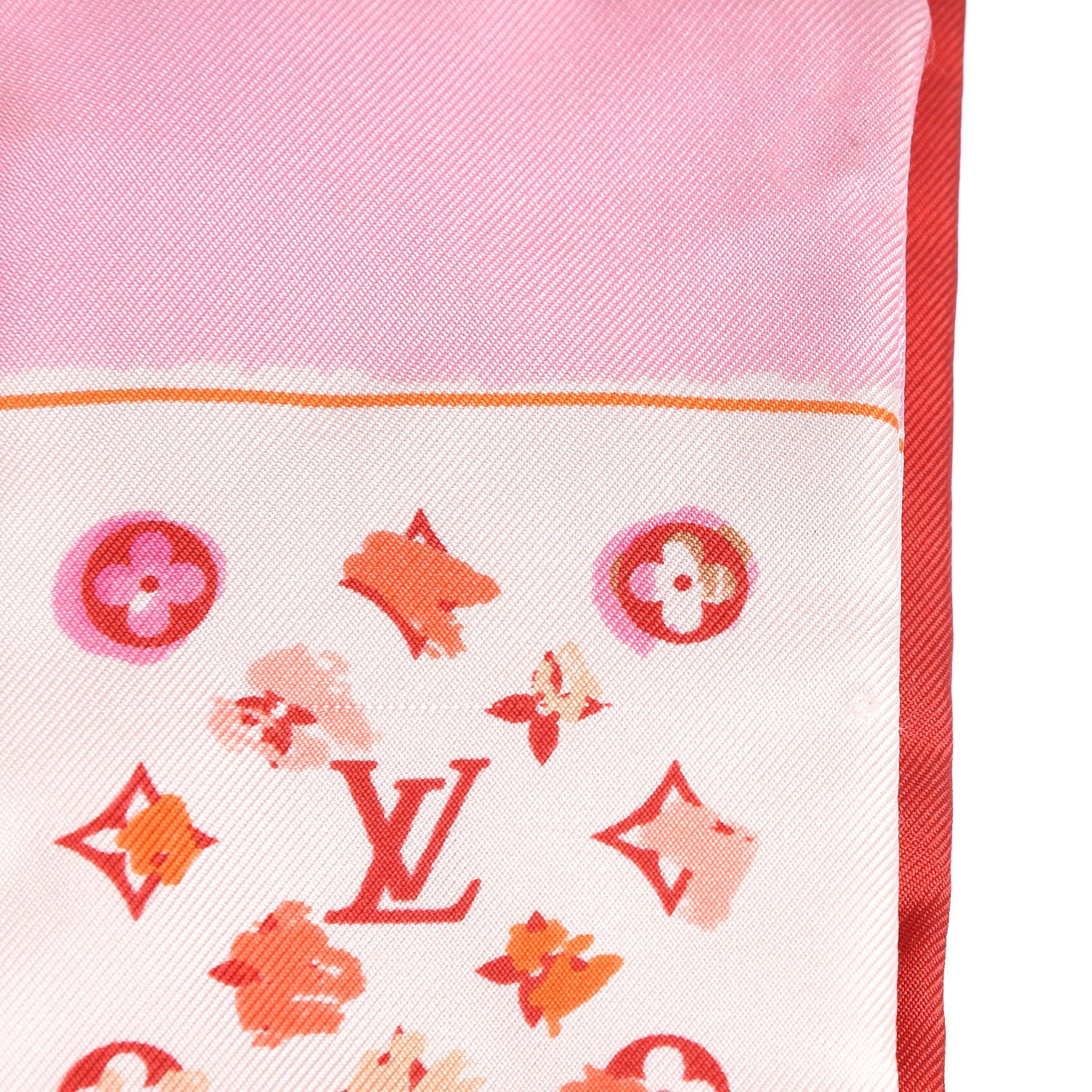 Louis Vuitton Silk Monogram Splash Bandeau Red 3 of 9