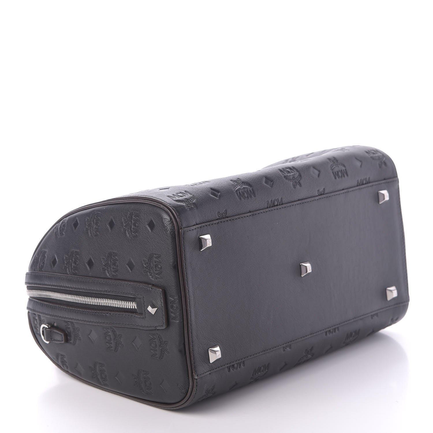 MCM Calfskin Ottomar Monogram Essential Boston Bag Black 4 of 9