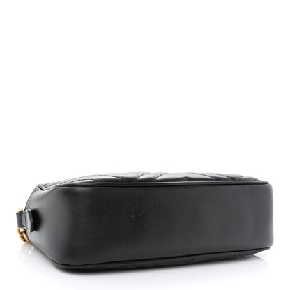 Gucci Calfskin Matelasse Small GG Marmont Chain Shoulder Bag Black 4 of 10