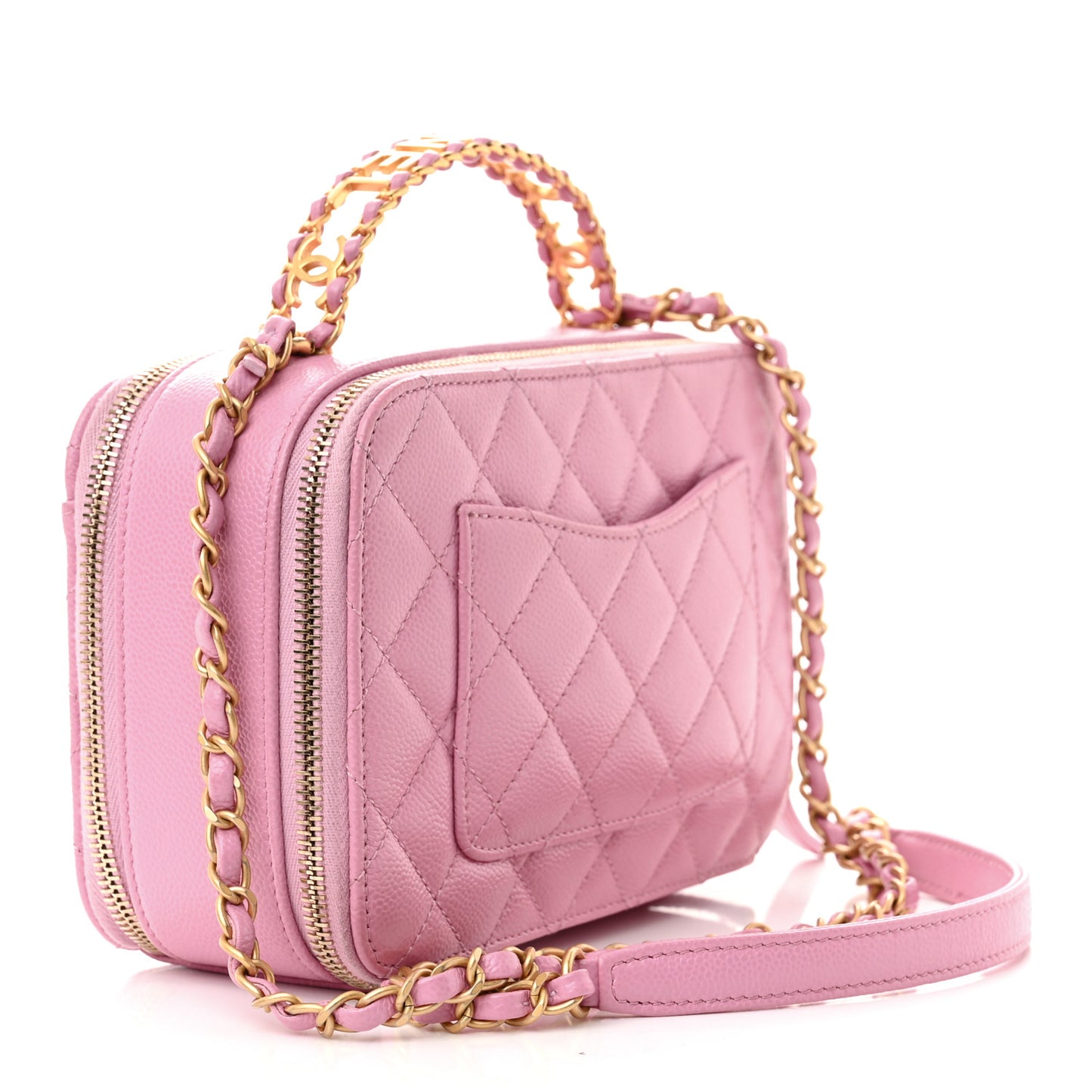 Caviar Quilted Pick Me Up Small Vanity Case Light Pink