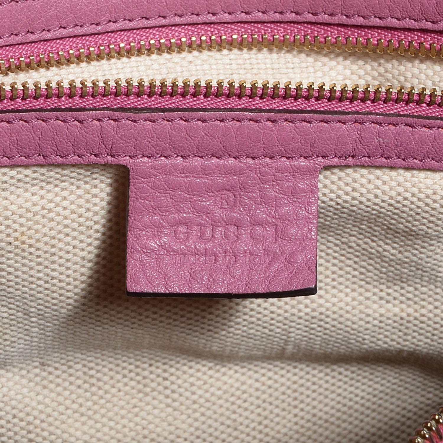 Gucci Pebbled Calfskin Medium Soho Boston Fresia Rose 6 of 7