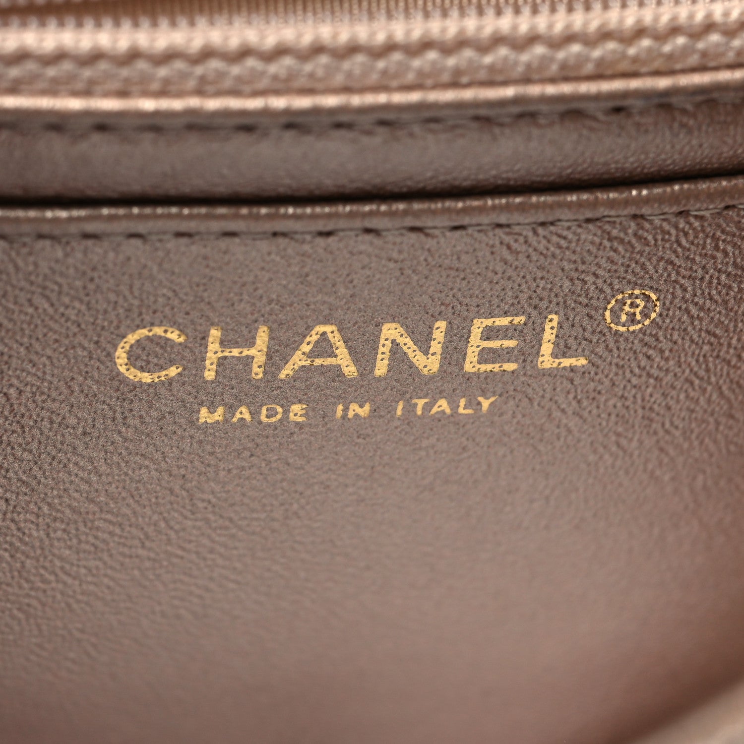 Chanel Metallic Lambskin Perforated Mini Square Flap Gold 6 of 10