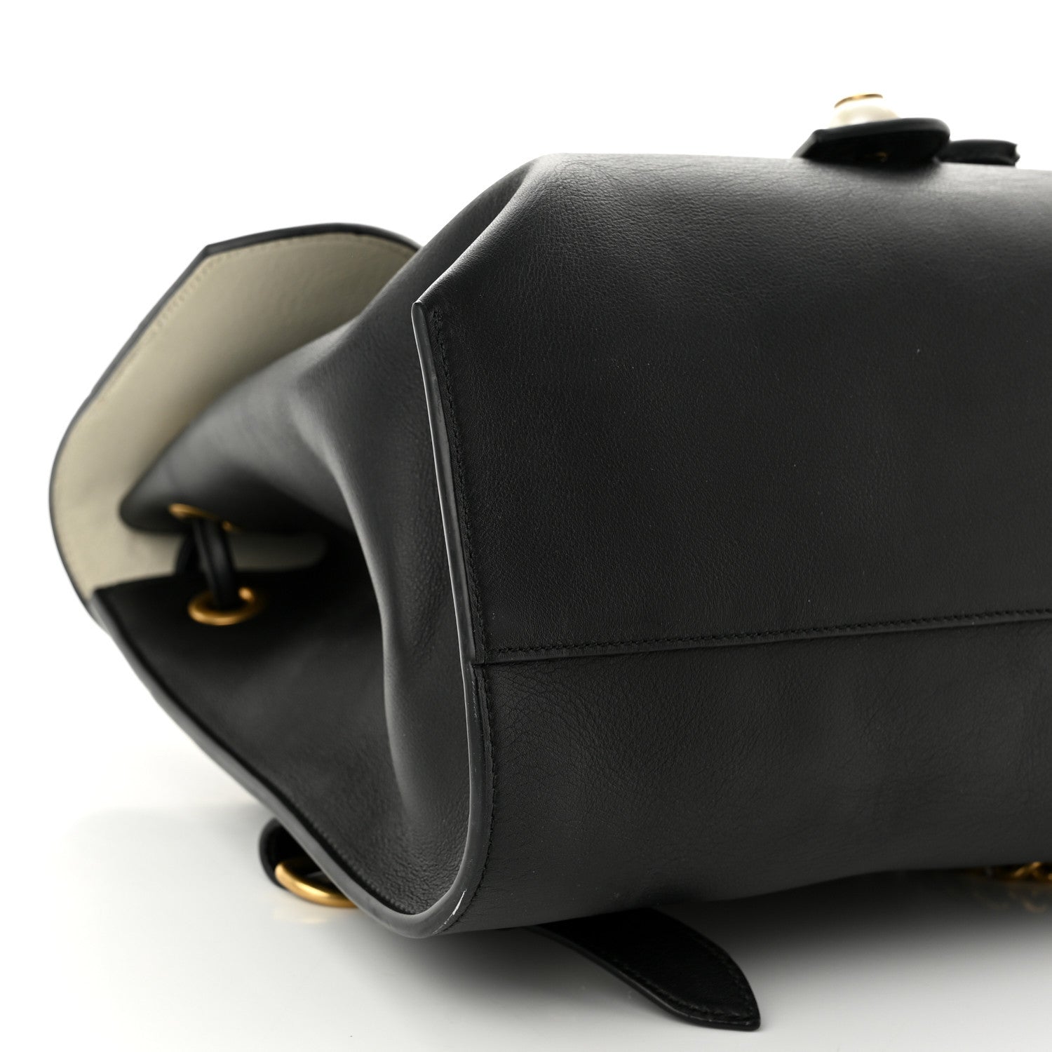 Gucci Calfskin Medium Malin Chain Backpack White Black Gold 8 of 12