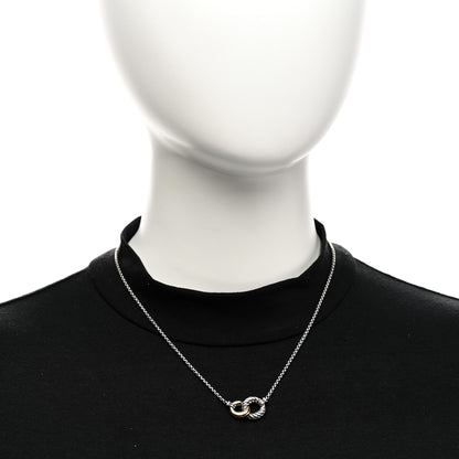 David Yurman Sterling Silver 18K Yellow Gold Belmont Pendant Necklace 2 of 4