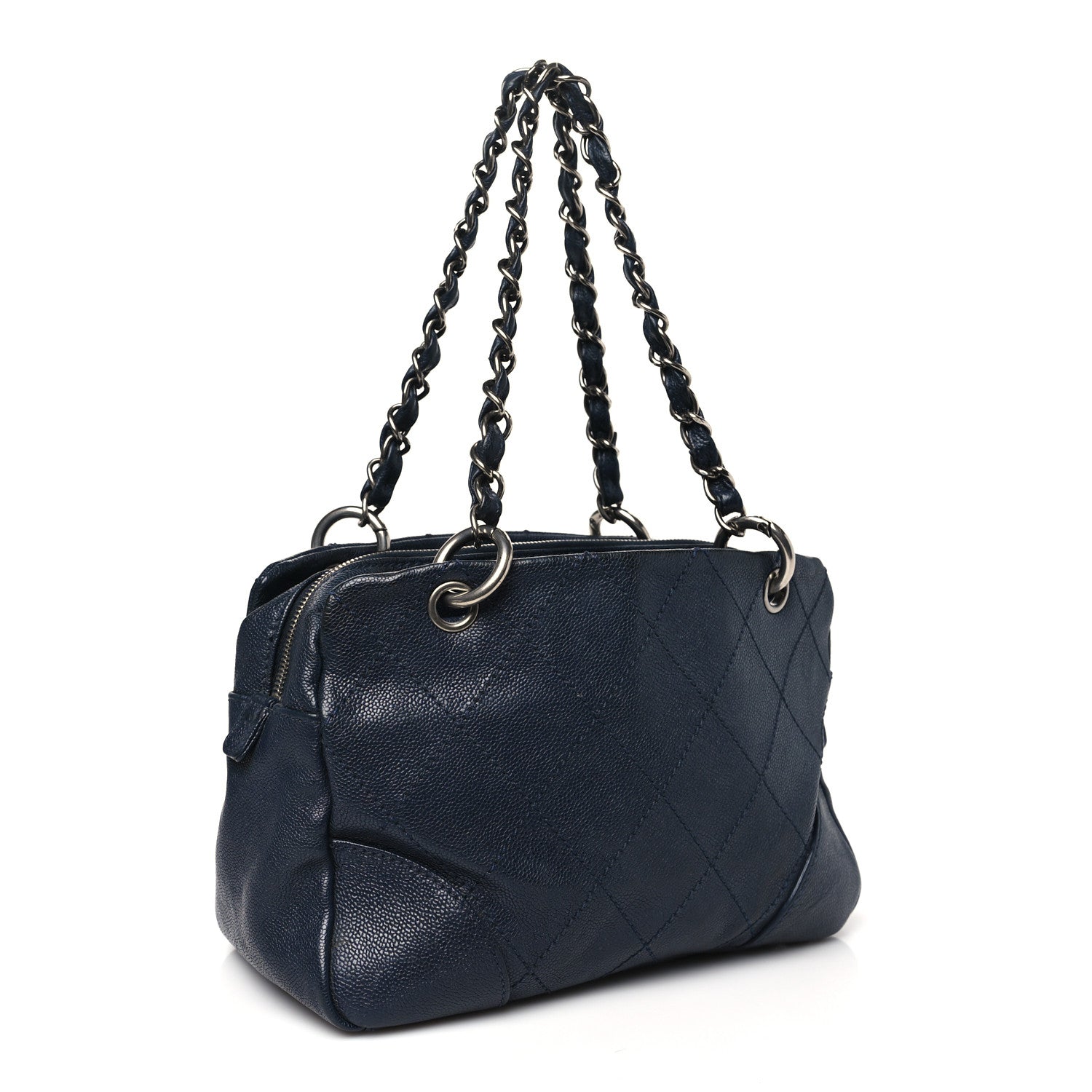 Chanel Distressed Caviar Outdoor Ligne Tote Navy 3 of 12