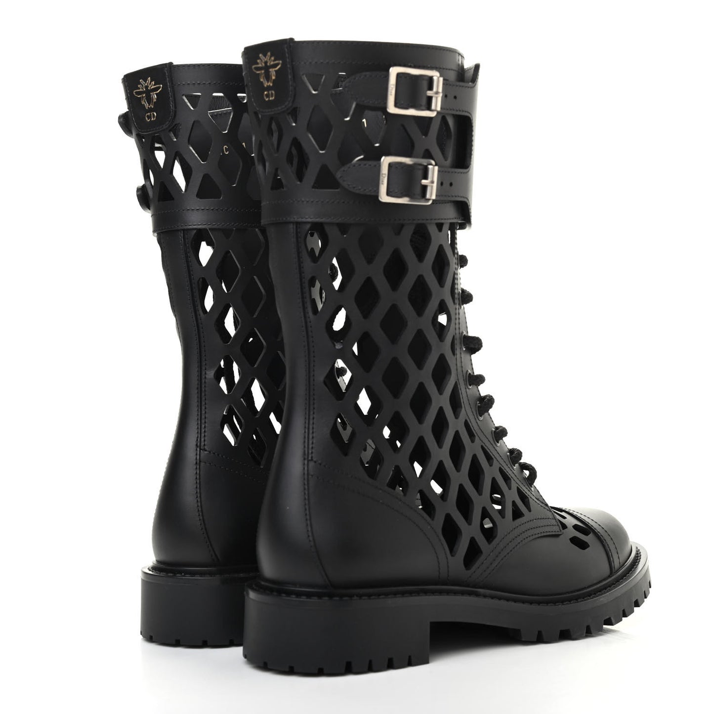 Matte Calfskin Womens D-Trap 30mm Tall Boots 37.5 Black