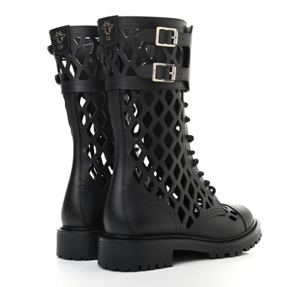 Christian Dior Matte Calfskin Womens D-Trap 30mm Tall Boots 37.5 Black 4 of 8