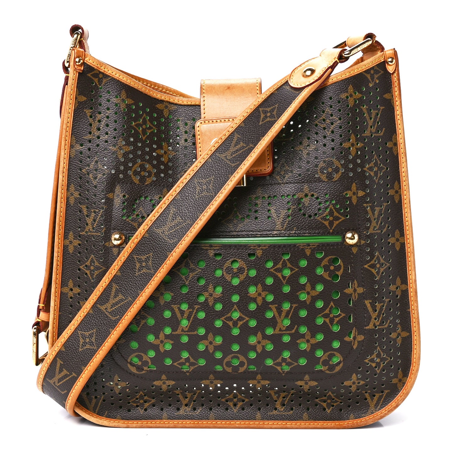 Monogram Perforated Musette Green