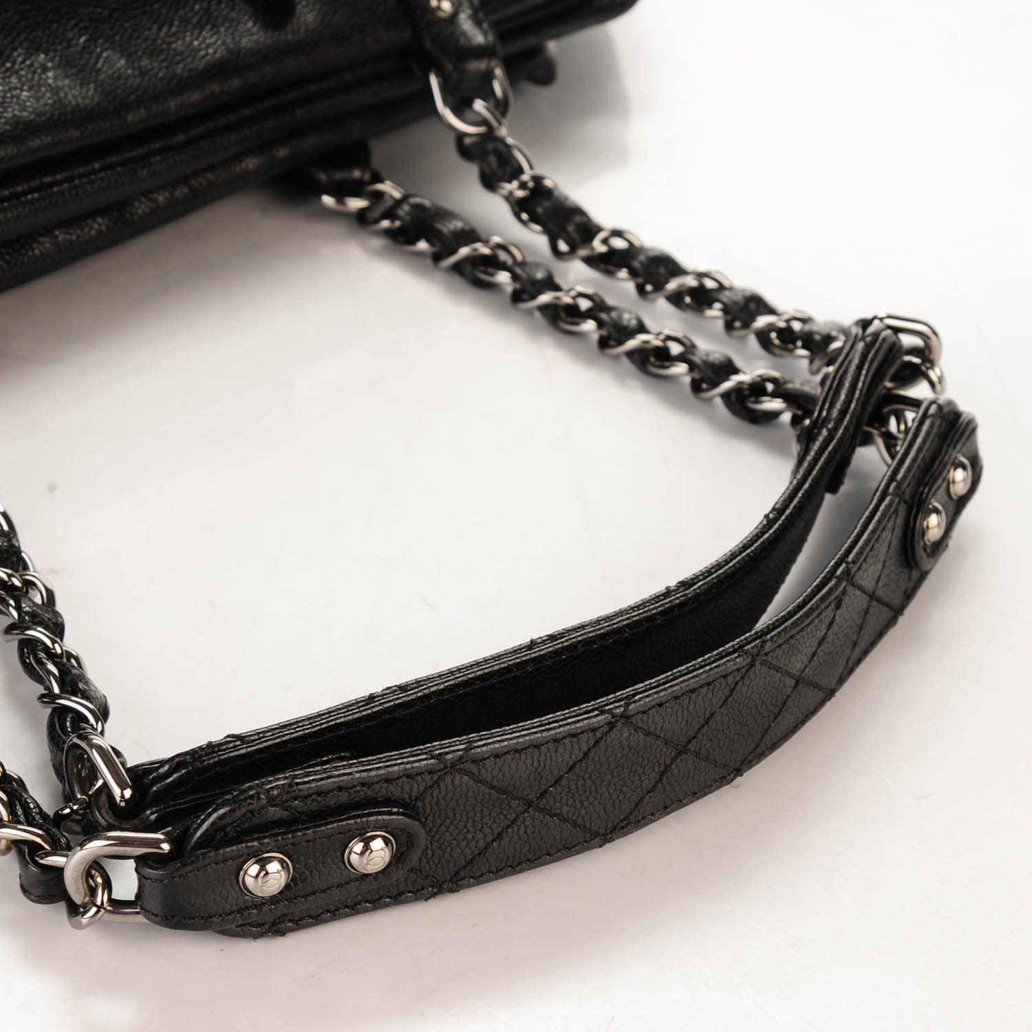 Chanel Glazed Caviar Pocket In The City Tote Black 9 of 10