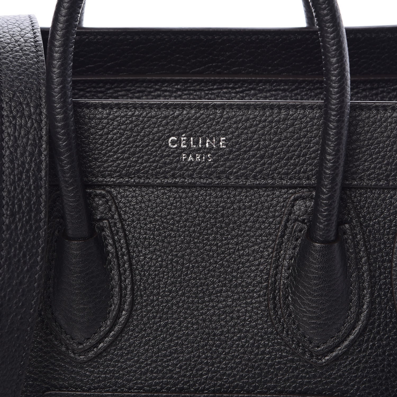 Celine Drummed Calfskin Nano Luggage Black 6 of 9