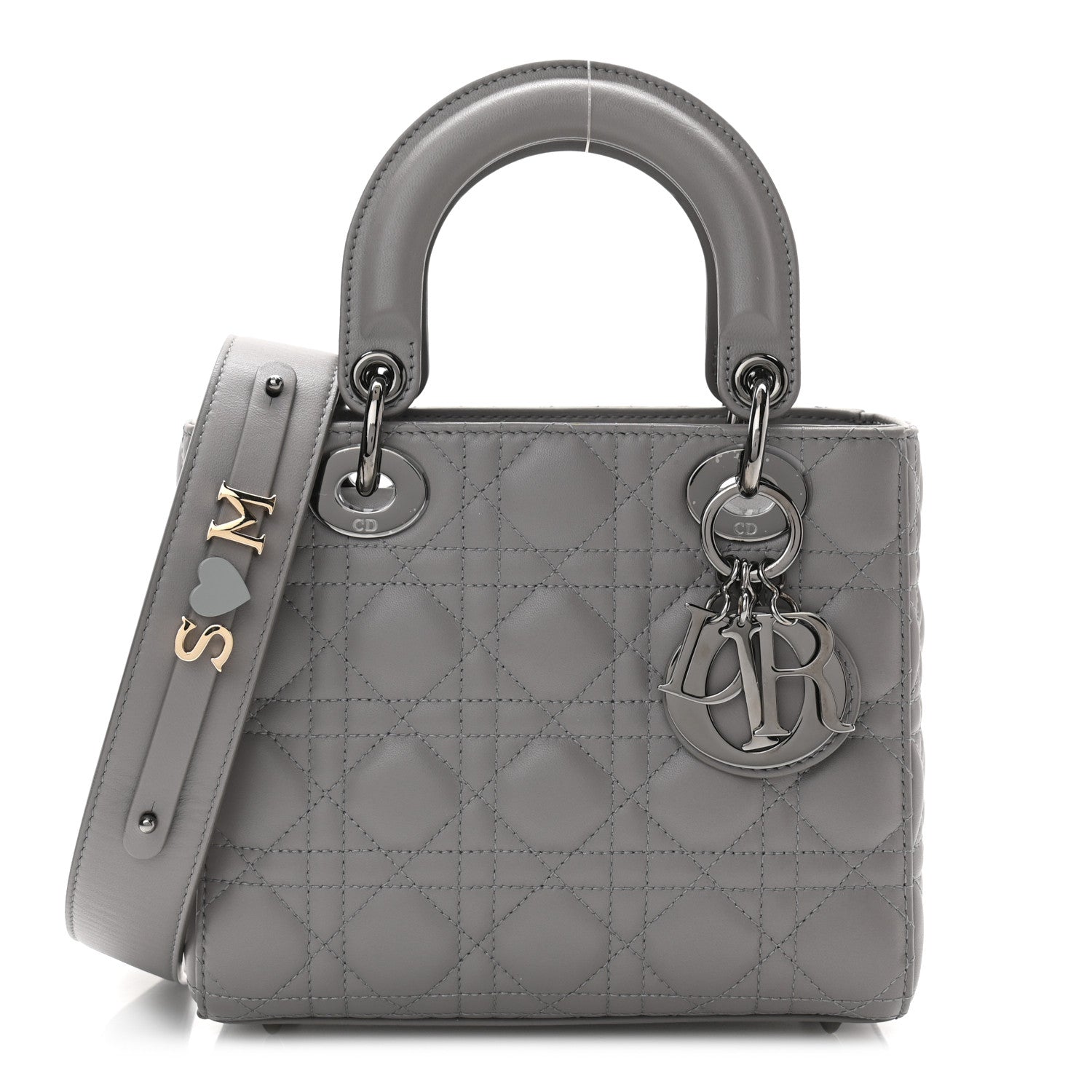 Christian Dior Lambskin Cannage Small My ABCDior Lady Dior Grey 1 of 11