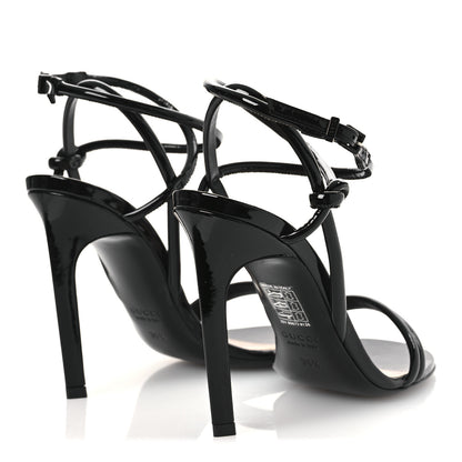 Gucci Patent Lambskin Walma 105 Sandals 36.5 Black 9 of 24