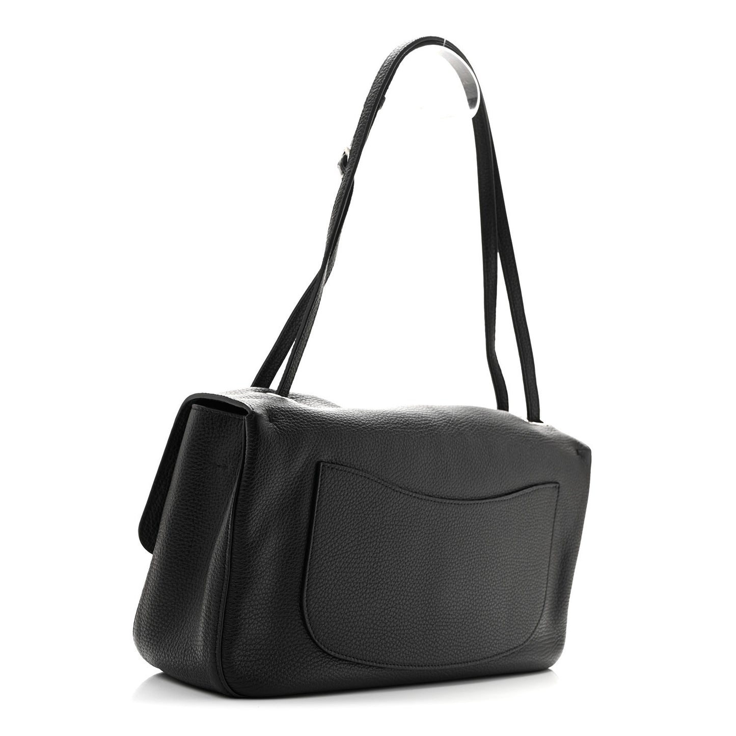 Grained Calfskin Small Souplissimo Maxi Flap Black
