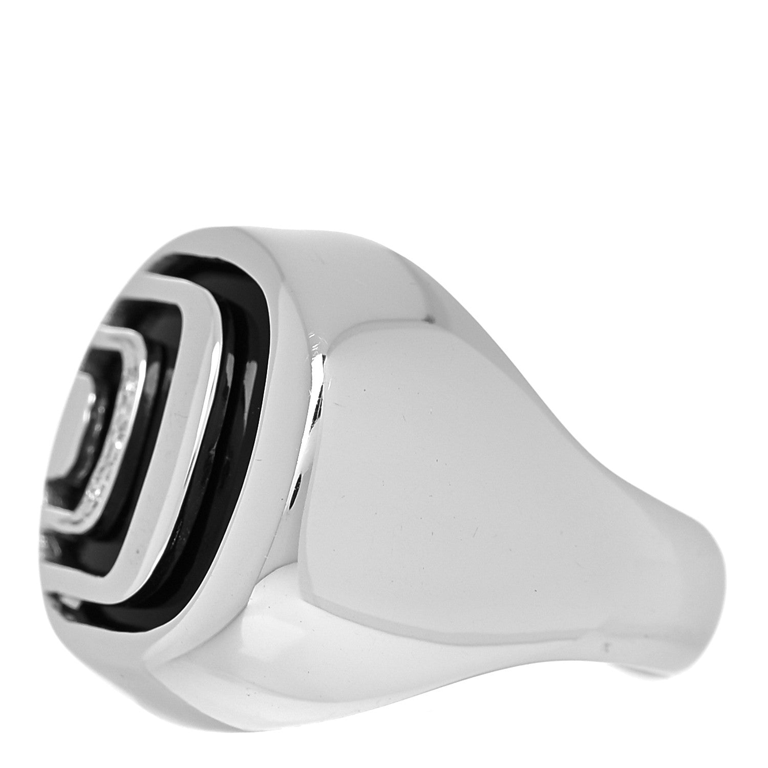 Damiani Sterling Silver Enamel Diamond Damianissima Ring Black 53 6.25 3 of 5