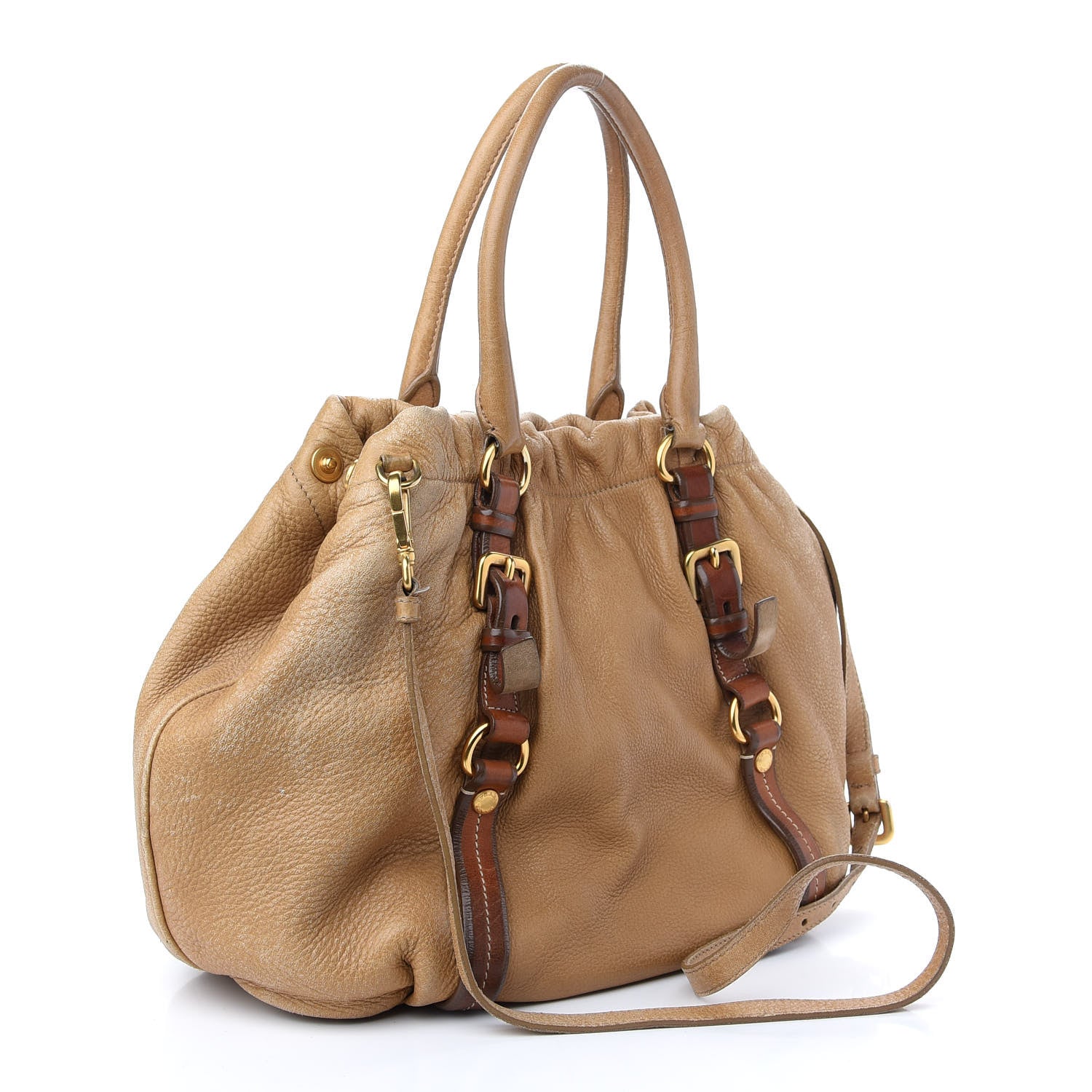 Prada Cervo Antik Shoulder Bag Naturale 3 of 9