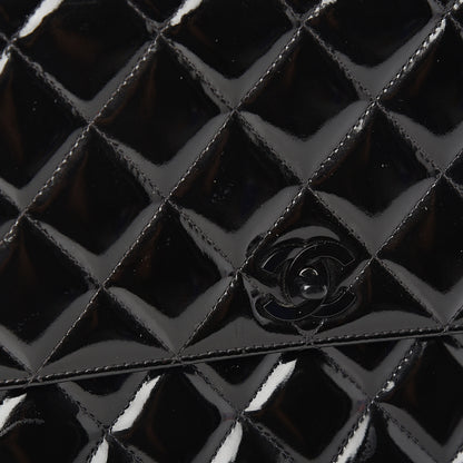 Chanel Patent Quilted Jumbo Kelly Flap Black 9 of 15