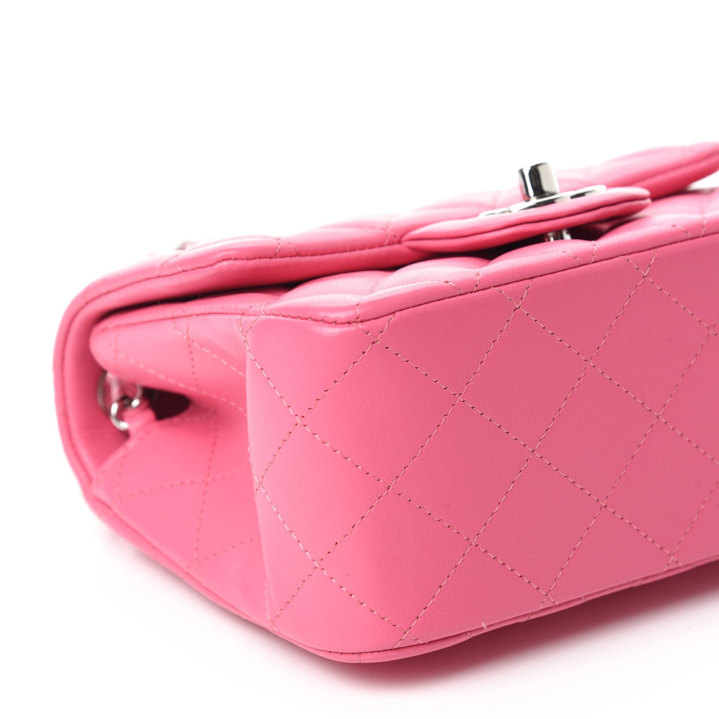 Lambskin Quilted Mini Square Flap Pink