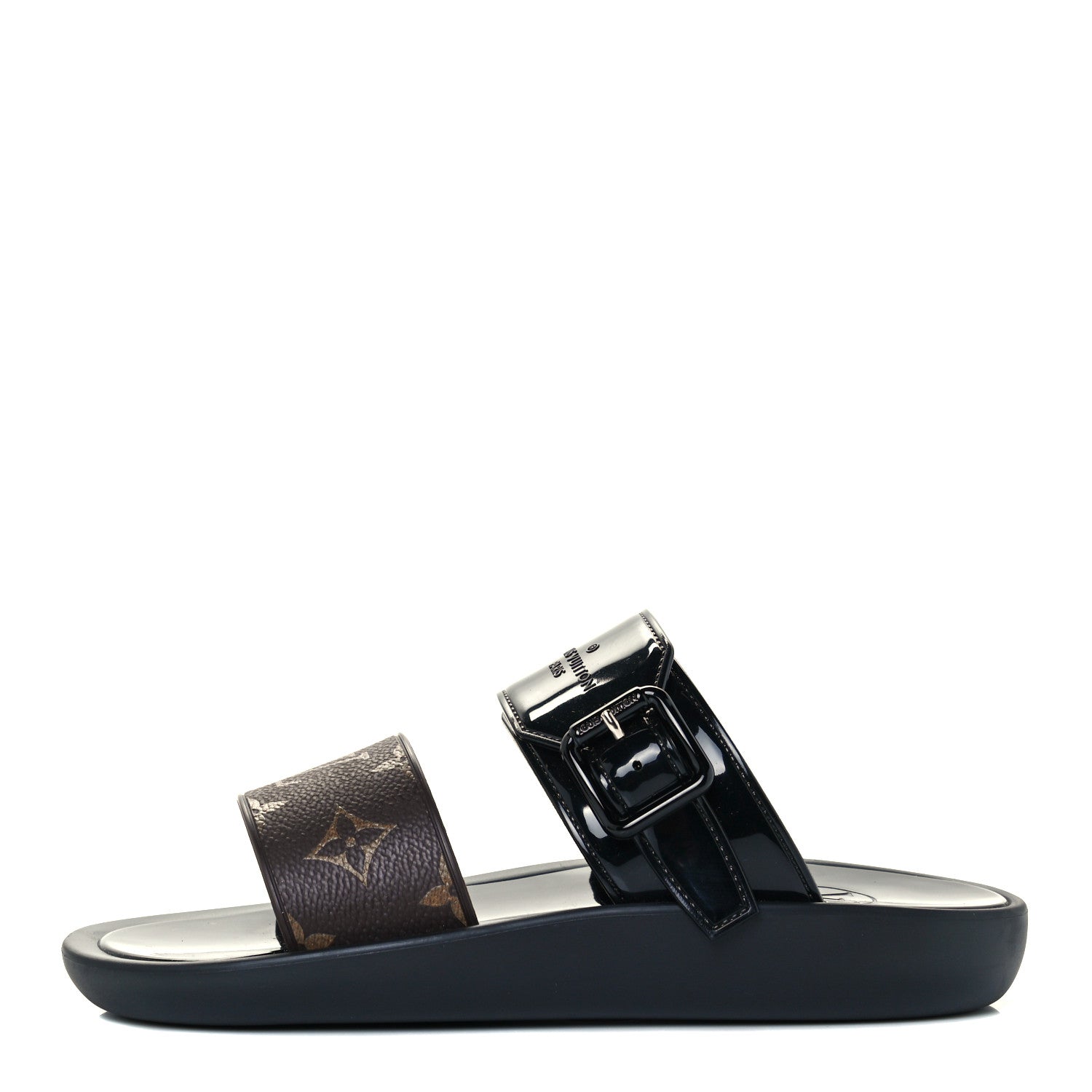 Louis Vuitton Monogram Sunbath Flat Mule Sandals 36 Black 1 of 11
