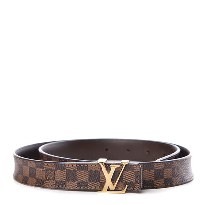 Louis Vuitton Mini Damier Ebene 25mm LV Initiales Belt 85 34 1 of 8