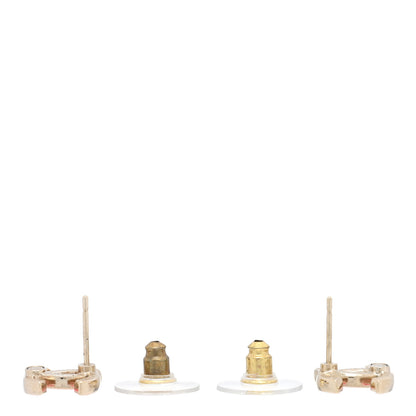 Chanel Enamel CC Earrings Pink Gold 3 of 4