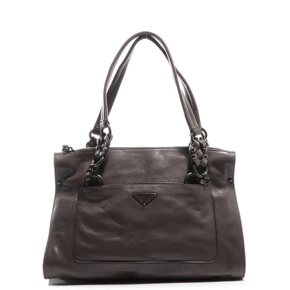 Prada Leather Zip Tote Fumo 1 of 11