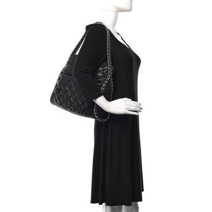 Chanel Washed Lambskin Chain Around Hobo Black 2 of 11