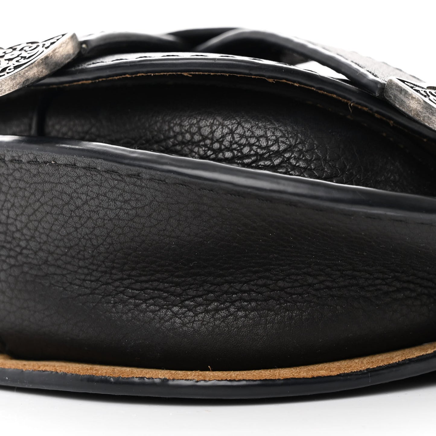 Grained Calfskin Mini Gate Western Crossbody Bag Black