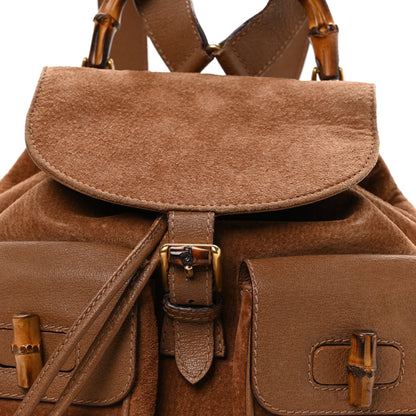 Gucci Suede Bamboo Backpack Beige 8 of 11